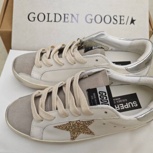 Golden Goose Women's Cream and Gold Flats - Picture 5 of 5